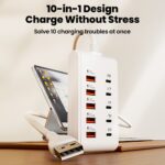 10 port USB power strip 5 USB-A & 5 Type-C PD fast charging, 1 unit - Image 8