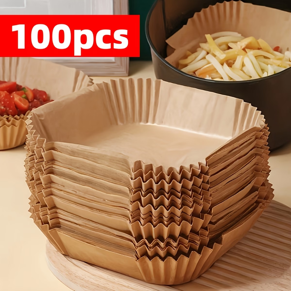 100pcs Non-Stick Air Fryer Parchment Paper