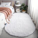 Oval shape fluffy rug, 1 unit