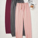 3pcs Women's Casual Drawstring Waist Pants (13)