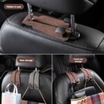 Faux Leather Car Back Concealed Metal Hook Design