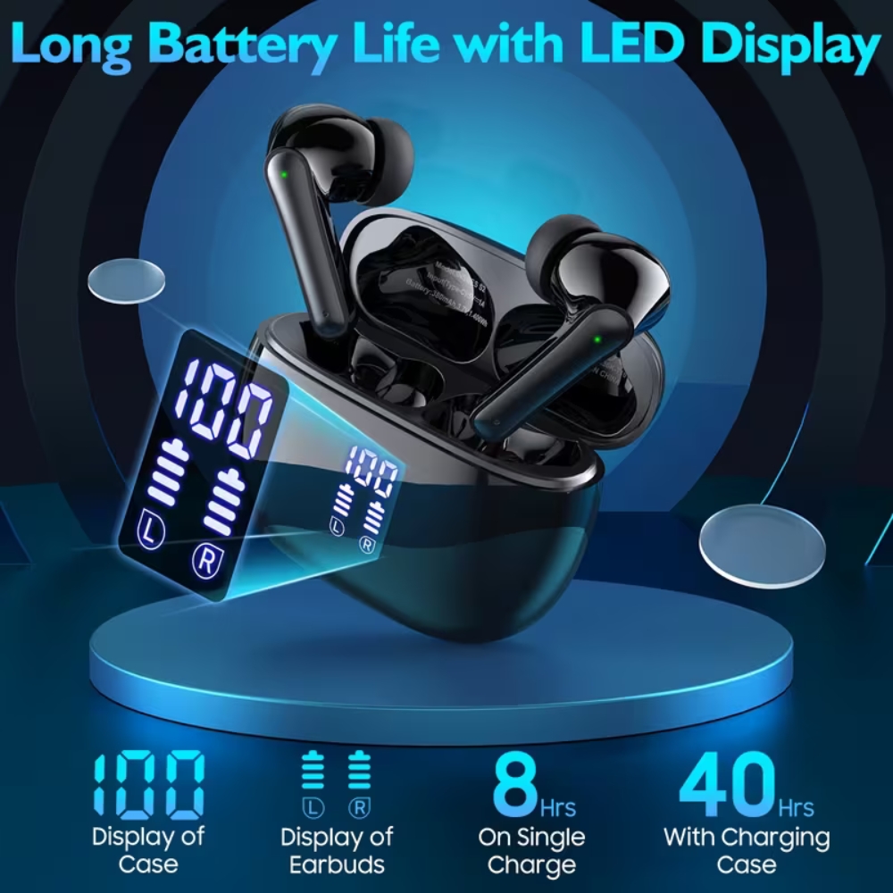 Hi-Fi Noise Cancelling Wireless Bluetooth Earbuds (2) Hi-Fi Noise Cancelling Wireless Bluetooth Earbuds