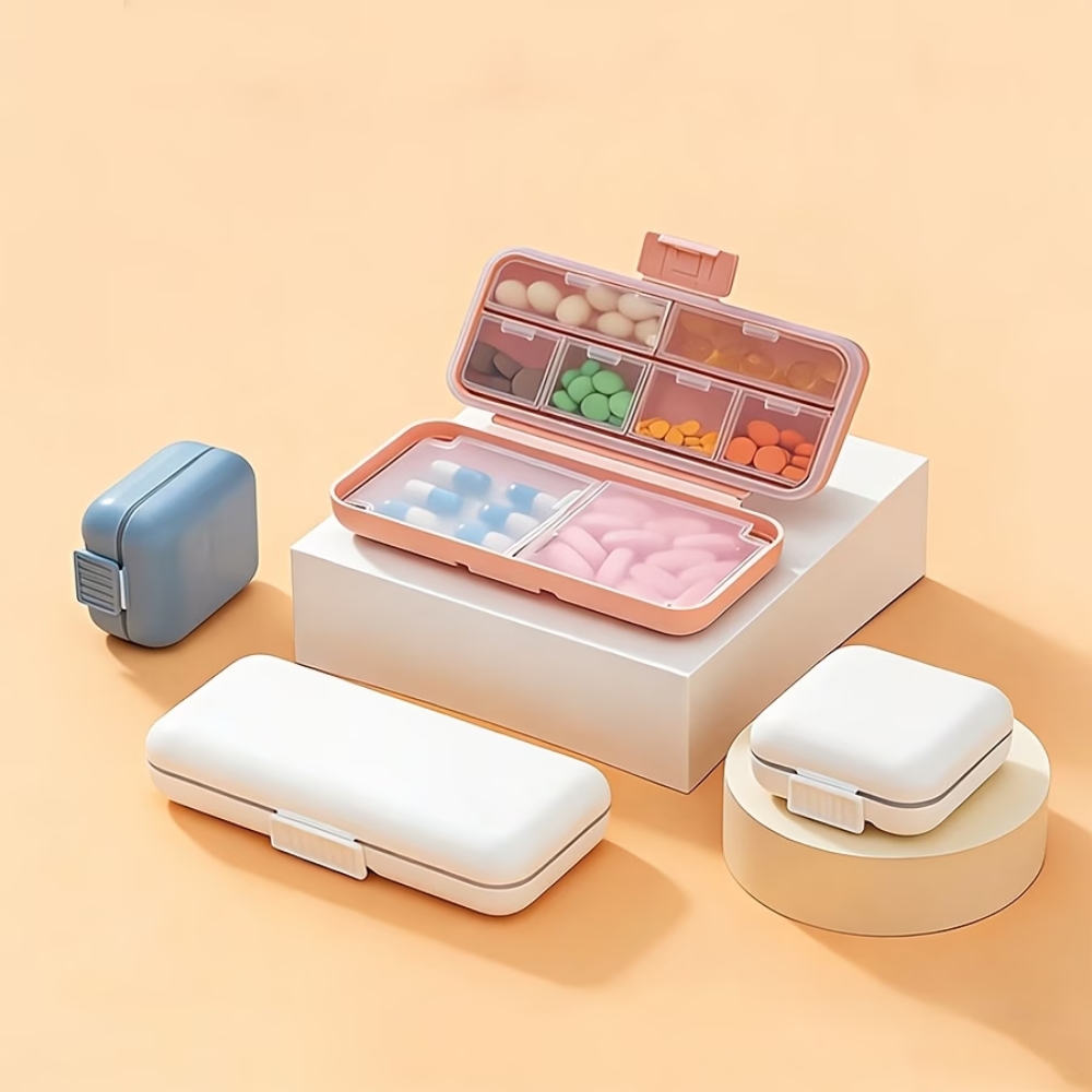 Portable Pill Organizer Box (8) Portable Pill Organizer Box