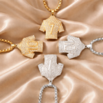 Trendy European and American rhinestone inlaid sports jersey pendant, 1 unit - Image 2