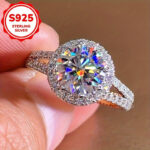 S925 pure silver synthetic zirconia large round ring, 1 unit - Image 3