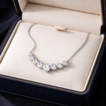 1-Carat moissanite necklace, elegant french-style design, 1 unit