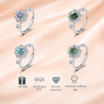 Tancise adjustable classic 925 sterling silver moissanite ring, 1 unit - Image 2