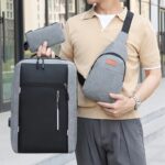 Three-piece set: laptop bag, chest bag, and wallet, 1 unit - Image 12