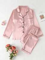 Satin pajama set for women, 1 unit - Image 3