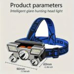 Portable 5LED headlight, rechargeable & convenient, 1 unit - Image 8