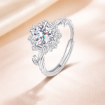 Tancise adjustable classic 925 sterling silver moissanite ring, 1 unit - Image 4