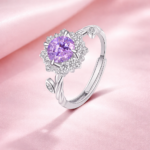 Tancise adjustable classic 925 sterling silver moissanite ring, 1 unit - Image 5