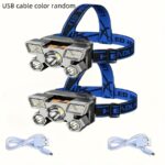 Portable 5LED headlight, rechargeable & convenient, 1 unit - Image 6