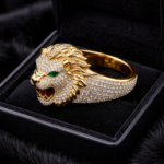 925 silver 18K gold plated lion king ring, 1 unit - Image 3