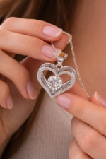 925 silvery plated 1-Carat moissanite necklace, 1 unit - Image 2