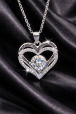 925 silvery plated 1-Carat moissanite necklace, 1 unit - Image 4