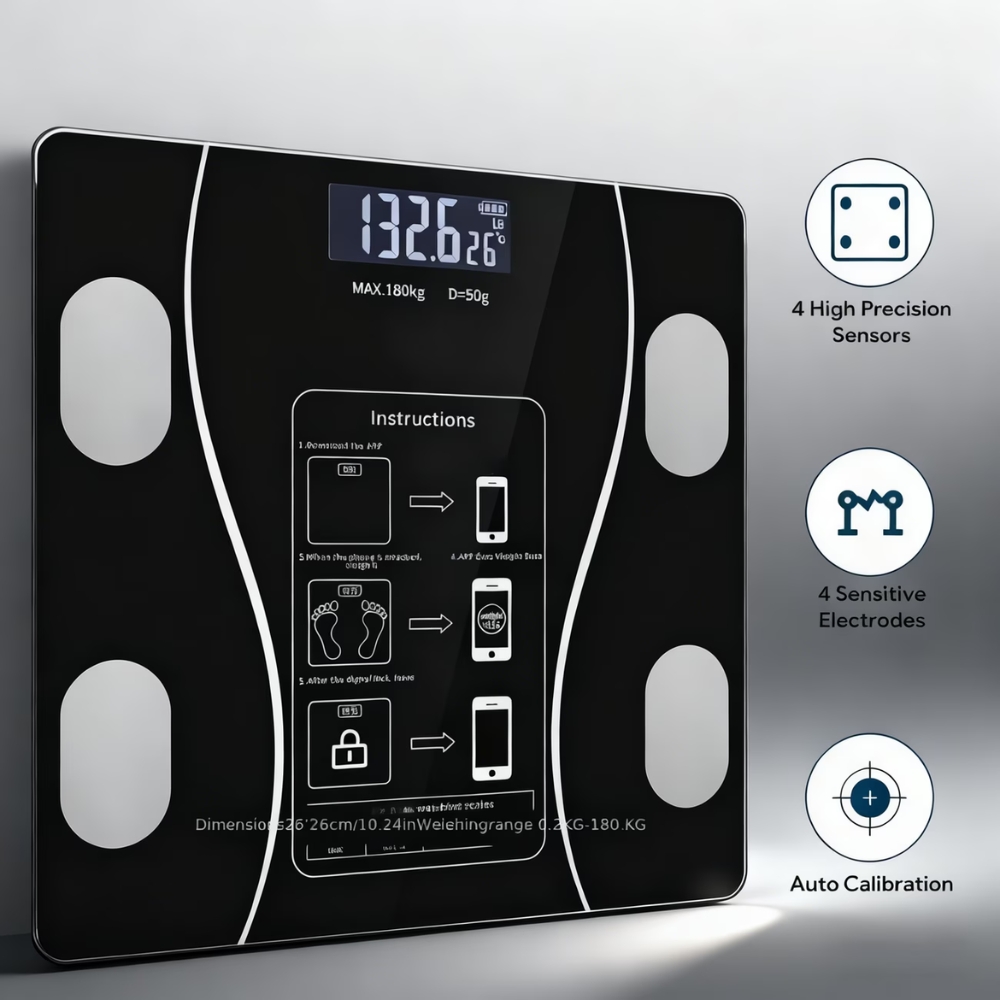 Digital Bathroom Scale 396lb LCD Display High Precision (2) Digital bathroom scale 396lb LCD display high precision, 1 unit - Image 1