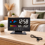 LED digital alarm clock weather station temperature display, 1 unit - Image 2