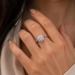 Tancise adjustable classic 925 sterling silver moissanite ring, 1 unit