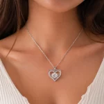 925 silvery plated 1-Carat moissanite necklace, 1 unit
