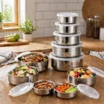 Circular airtight lidded outdoor containers, 1 unit
