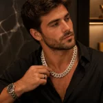 Men’s iced out cuban chain necklace, 1 unit