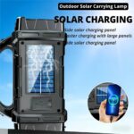 Rechargeable LED camping flashlight solar USB emergency light, 1 unit - Image 3