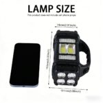 Rechargeable LED camping flashlight solar USB emergency light, 1 unit - Image 4