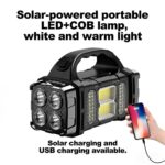 Rechargeable LED camping flashlight solar USB emergency light, 1 unit - Image 7