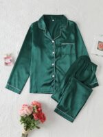 Satin pajama set for women, 1 unit - Image 2