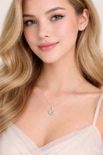 1-Carat 925 silver moissanite pendant necklace with star ring, 1 unit - Image 2