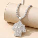 Trendy European and American rhinestone inlaid sports jersey pendant, 1 unit - Image 5