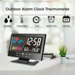 LED digital alarm clock weather station temperature display, 1 unit - Image 3