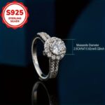 S925 pure silver synthetic zirconia large round ring, 1 unit - Image 2