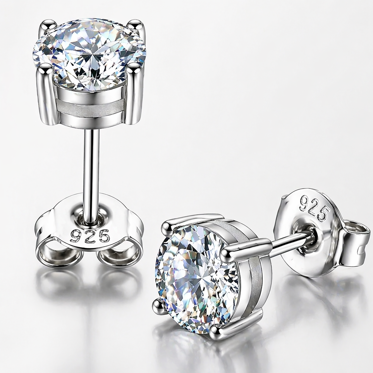 image 2 Carat moissanite earrings, 1 unit - Image 1