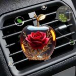 2D flat rose apple car air freshener vent clip, 1 unit - Image 2