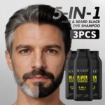 SEVICH 5-in-1 black hair & beard color shampoo for men, 3 pack - Image 7