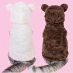 Teddy bear design pet plush hoodie for small cats and dogs, 1 unit - Image 4