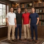 Solid color short sleeved casual polo shirts, 3 pack