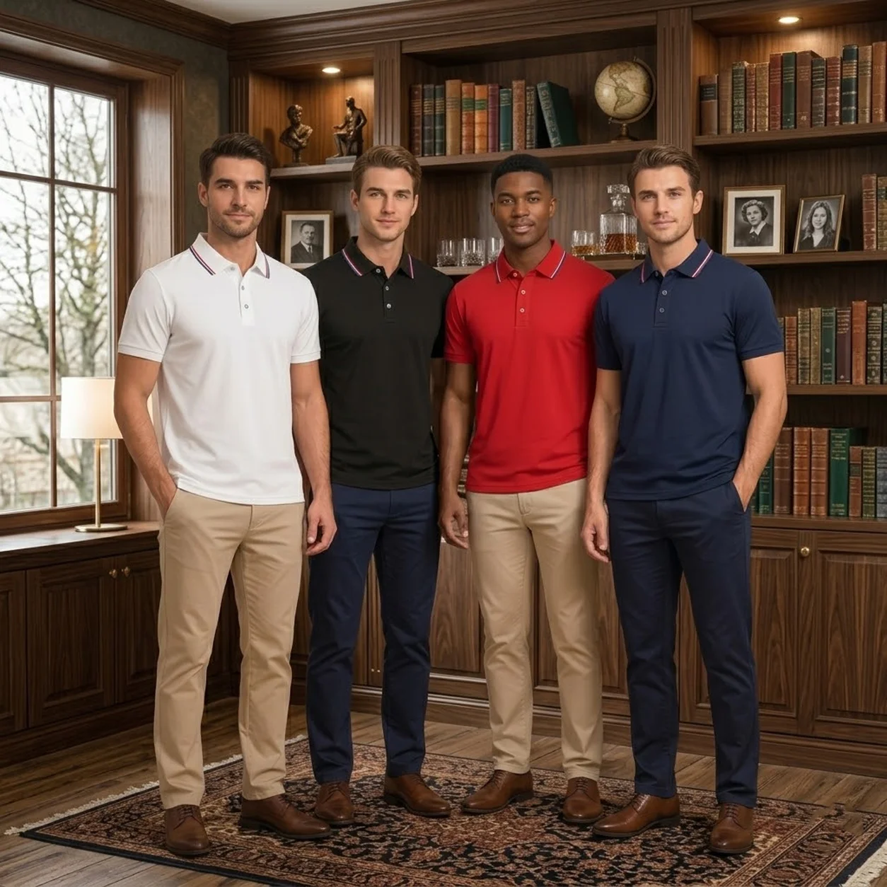 13 Solid color short sleeved casual polo shirts, 3 pack - Image 1