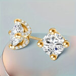 Elegance 18K gold plated 925 silver earrings with 2 carat moissanite, 1 unit - Image 10