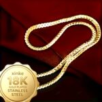 18K gold plated stainless steel unisex necklace, 1 unit