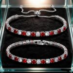 Tennis bracelet with alternating synthetic cubic zirconia, 1 unit - Image 2