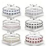 Tennis bracelet with alternating synthetic cubic zirconia, 1 unit - Image 8