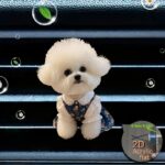 Bichon frise reusable car air freshener perfume diffuser clip, 1 unit - Image 6