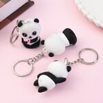 Cute cartoon panda keychain, 3 pack - Image 4