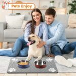 Quick-drying diatomaceous earth pet feeding mat with paw print design, 1 unit - Image 9