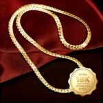 18K gold plated stainless steel unisex necklace, 1 unit - Image 5