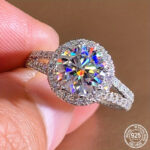 2-Carat moissanite 925 sterling silver ring, 1 unit - Image 6