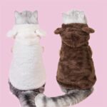 Teddy bear design pet plush hoodie for small cats and dogs, 1 unit - Image 6